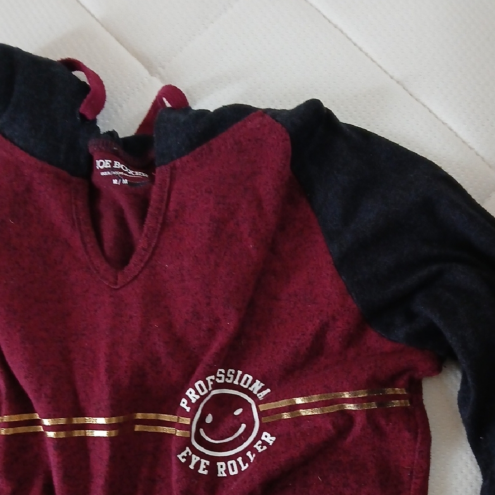 Joe Boxer Maroon and Black Pullover Hoodie